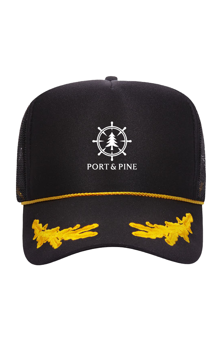 Port Pine Gold Leaf Crown Trucker Hat