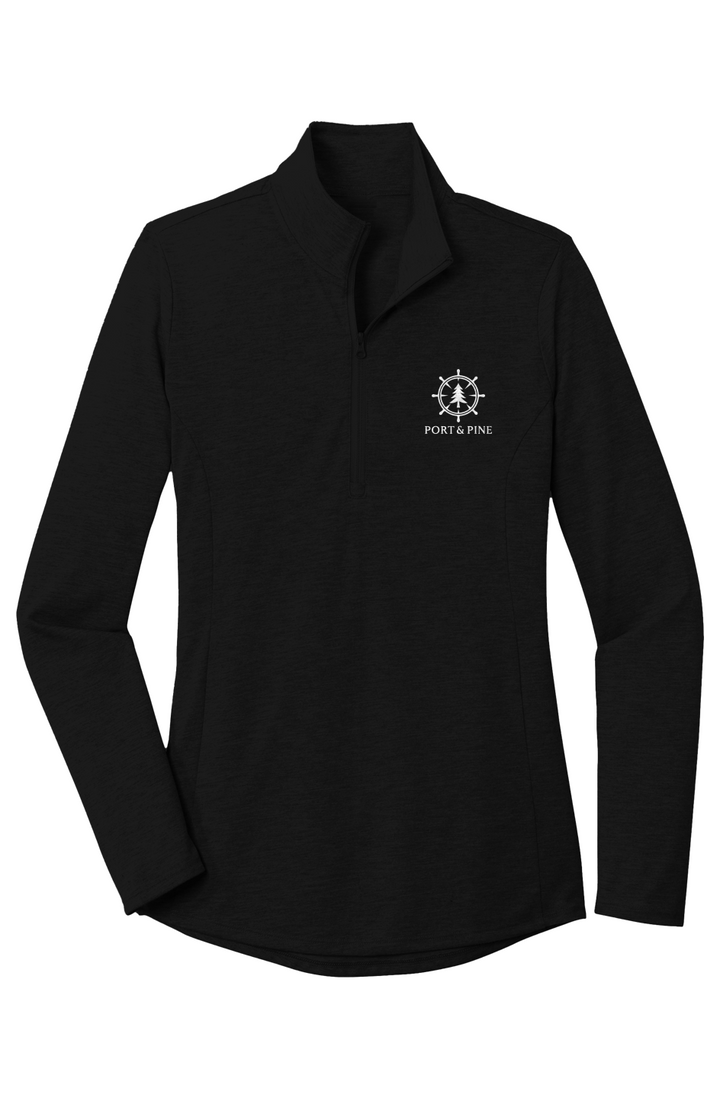Port Pine Womens PosiCharge Tri Blend Wicking 1/4 Zip