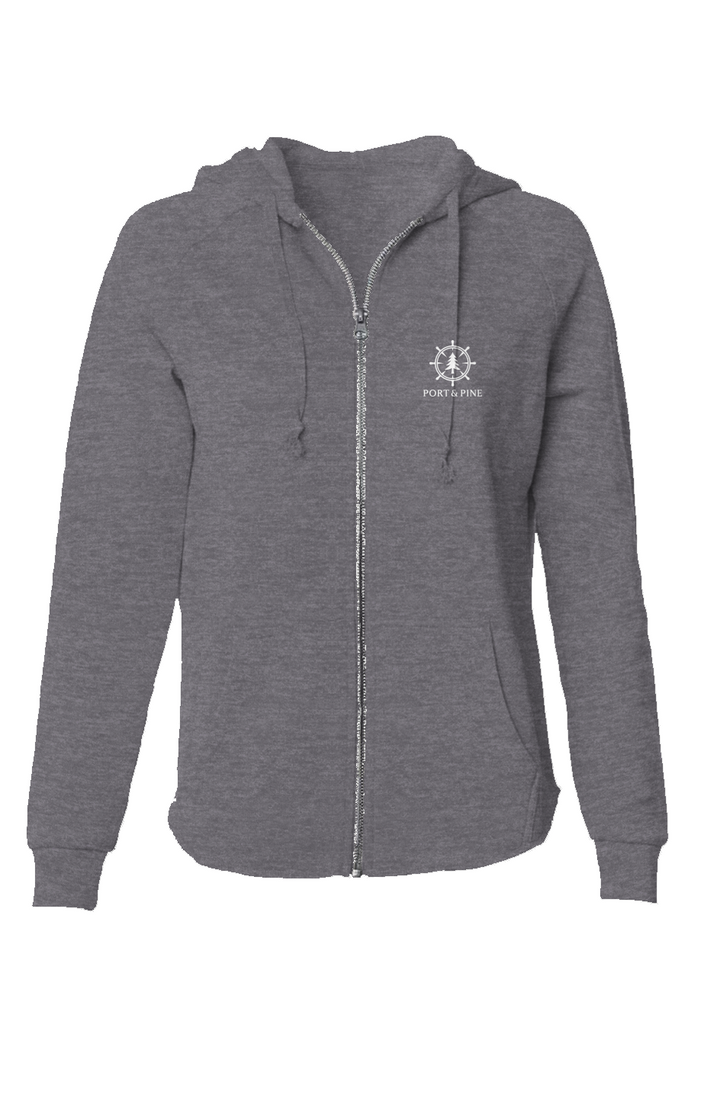 Port Pine Womens Lightweight Wash Zip Hoodie