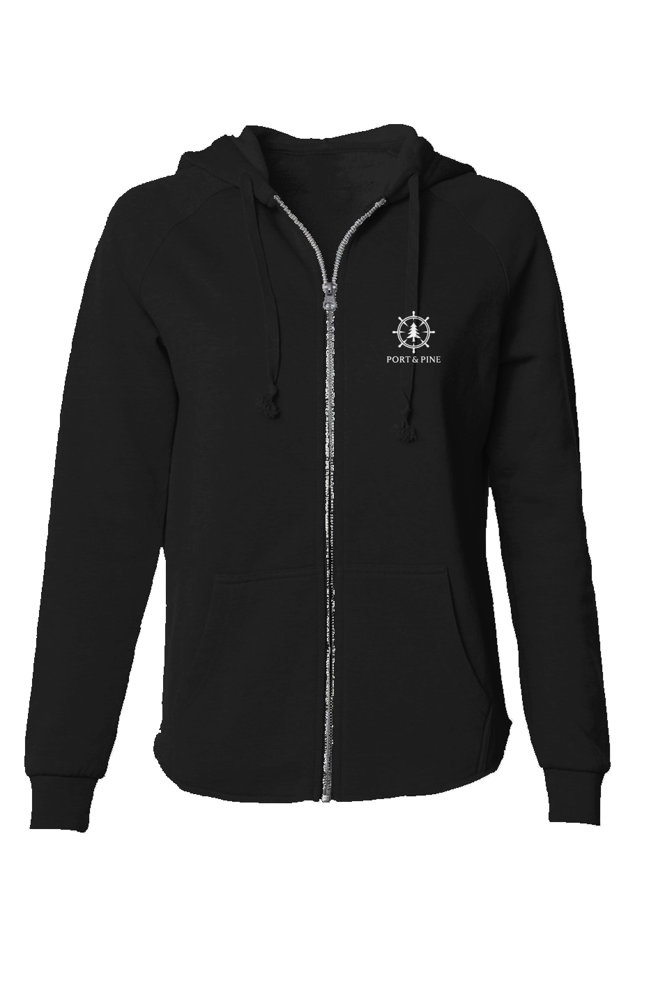 Port Pine Womens Lightweight Wash Zip Hoodie