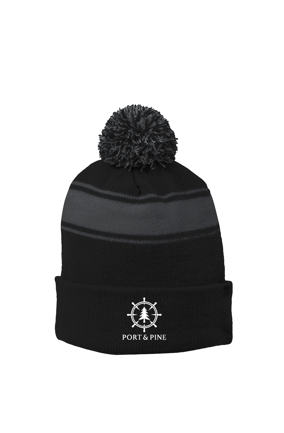 Port Pine Stripe Pom Beanie