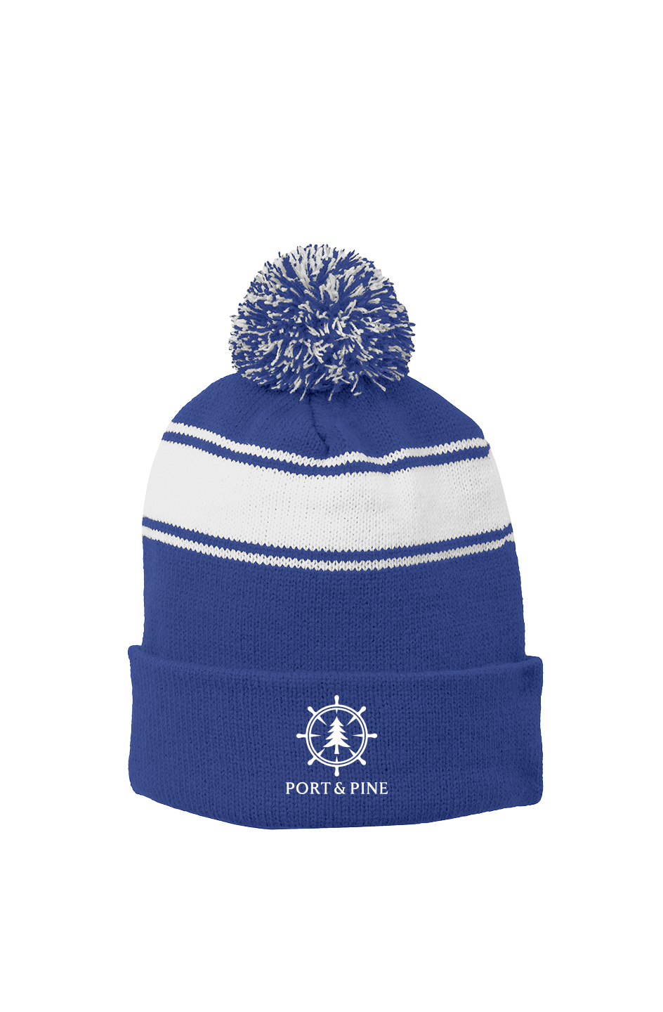 Port Pine Stripe Pom Beanie