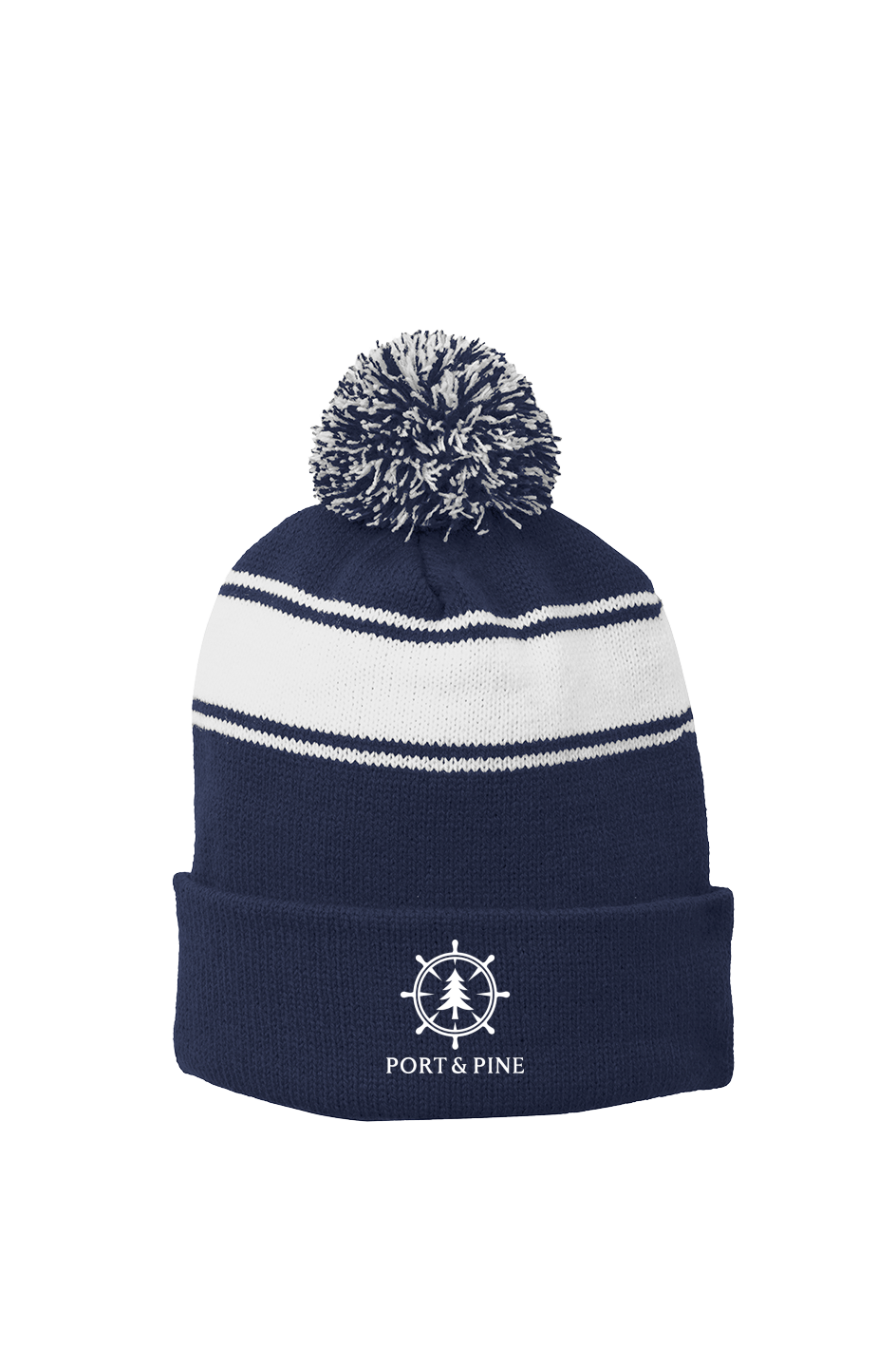 Port Pine Stripe Pom Beanie