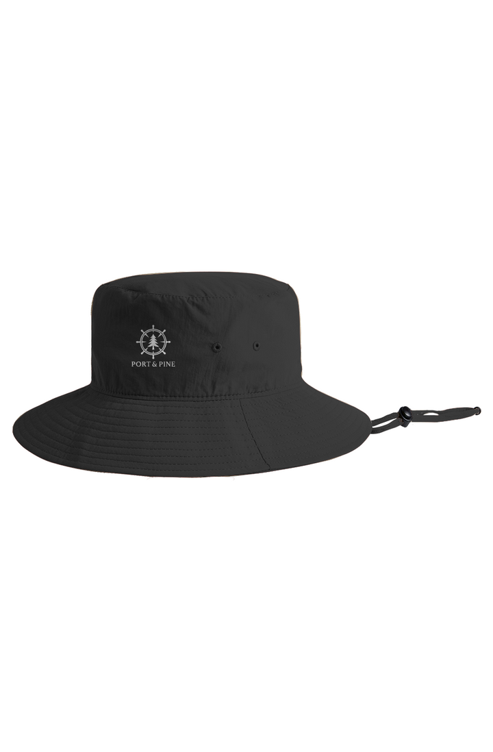Port Pine Nylon Wide Brim Bucket Hat