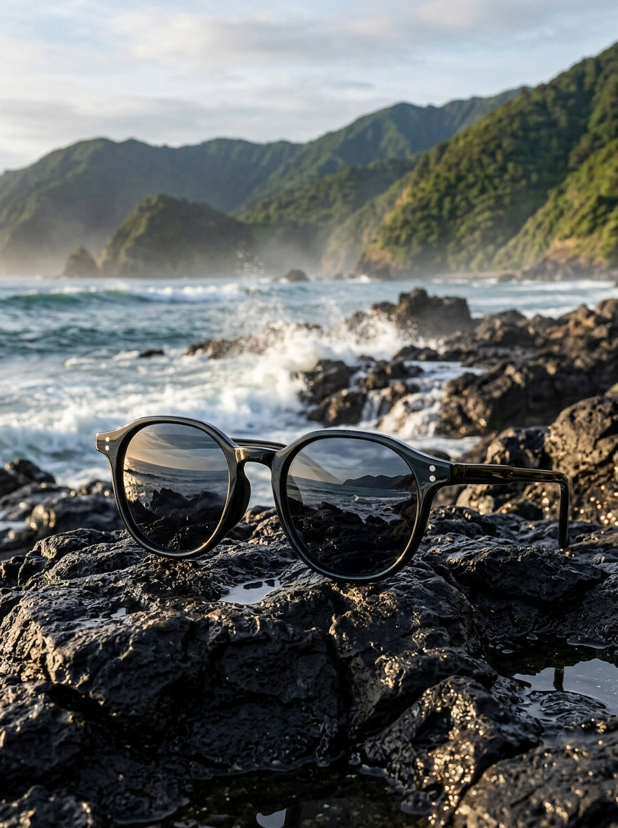 Men's Small Round Frame Polarized Sunglasses