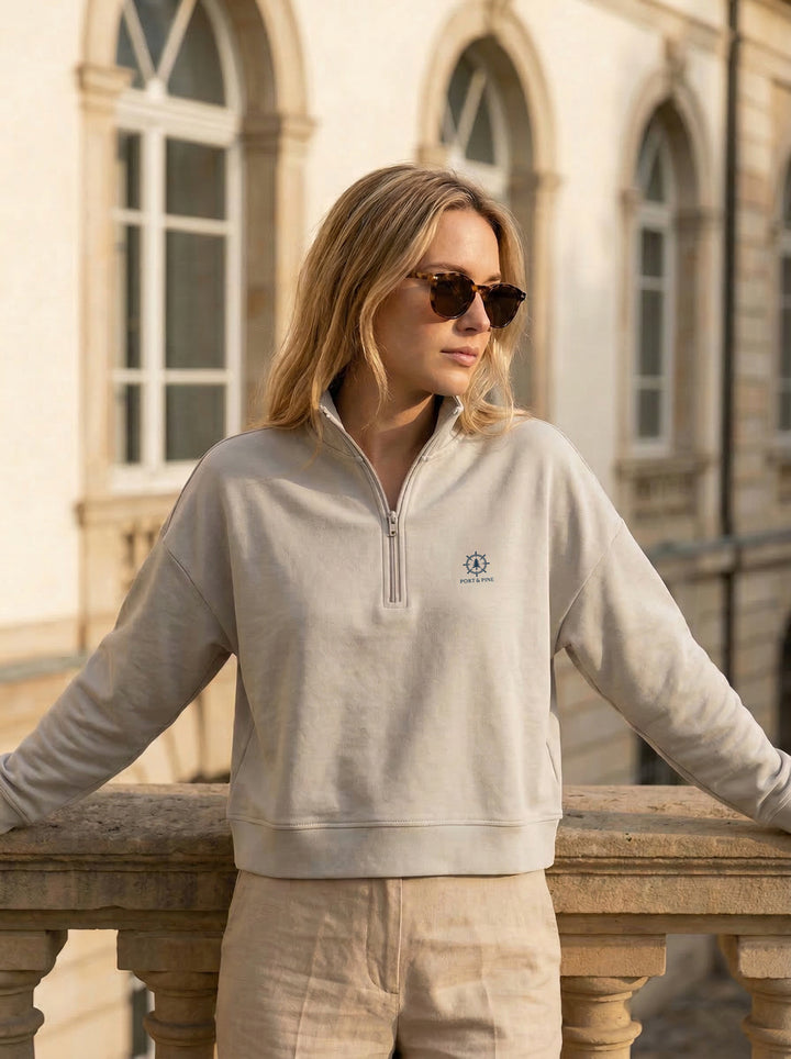 Port & Pine Womens Perform Quarter Zip - White