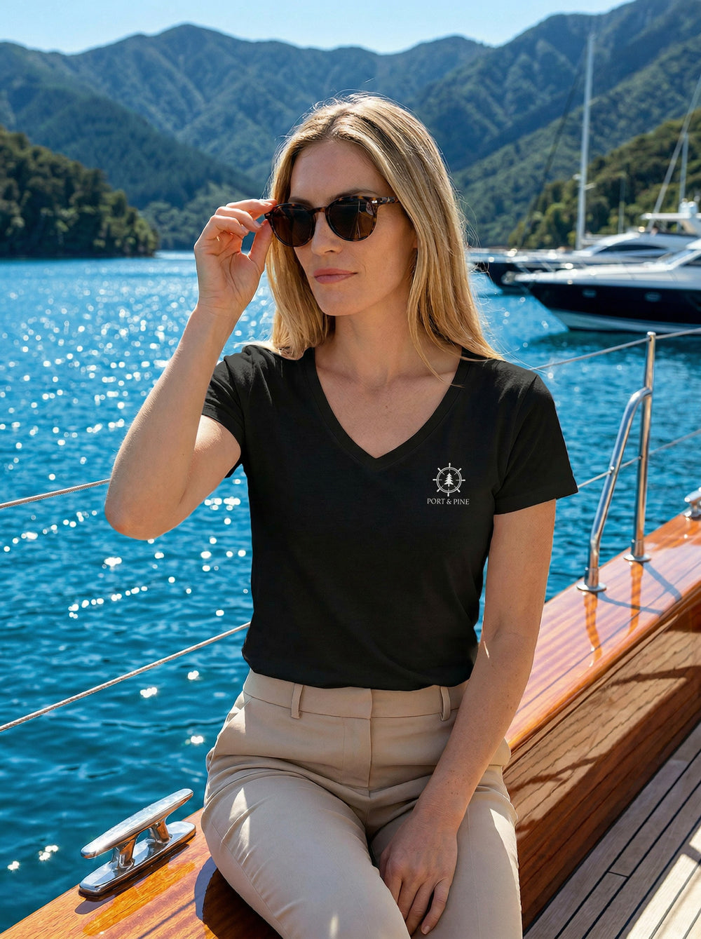 Port & Pine womens Tultex V Neck
