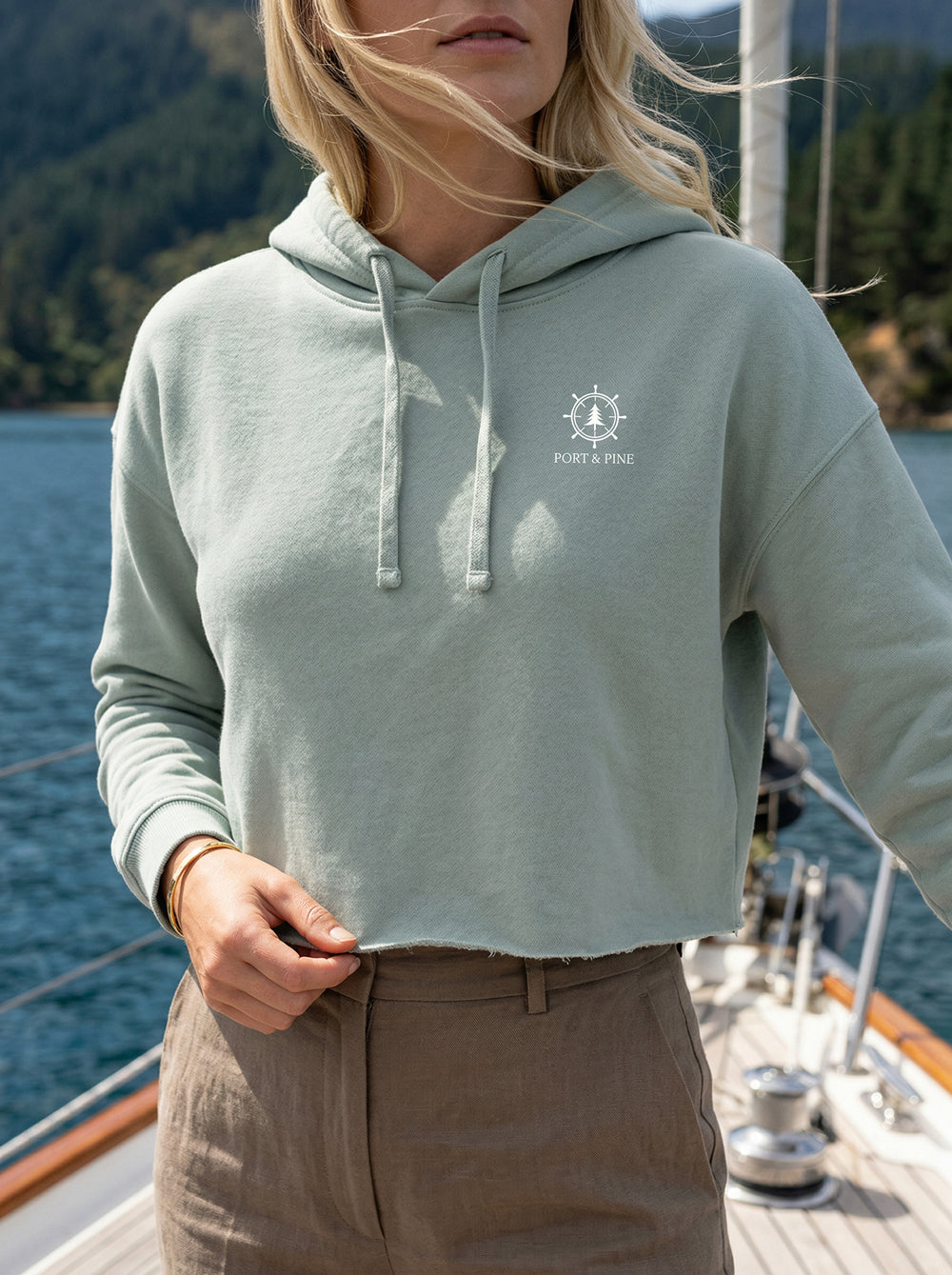 Port & Pine Lightweight Crop Hoodie